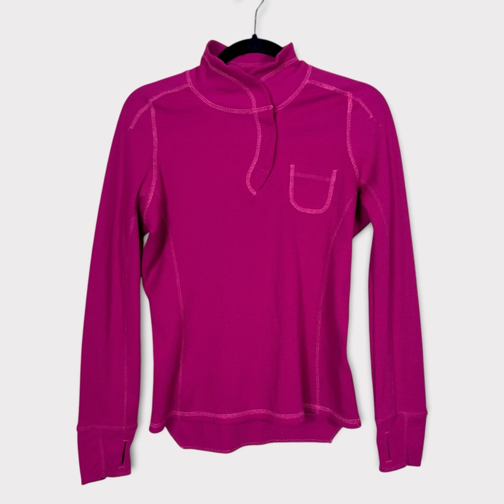 Title Nine Thermal Henley Long Sleeve Top Small Outdoor Activewear Hiking Pink